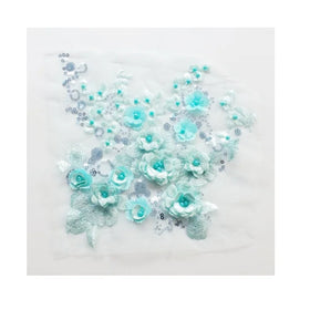 New Fashion Lace Applique 3D Embroidery Rhinestone Patch Sequin Beads Eco-Friendly Sew-On for Wedding Gown Evening Wear Garment