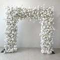 Customized Size Giant Romantic Square Arch with Fabric Bottom Red White Roses Flowers for Wedding Backdrop Decoration