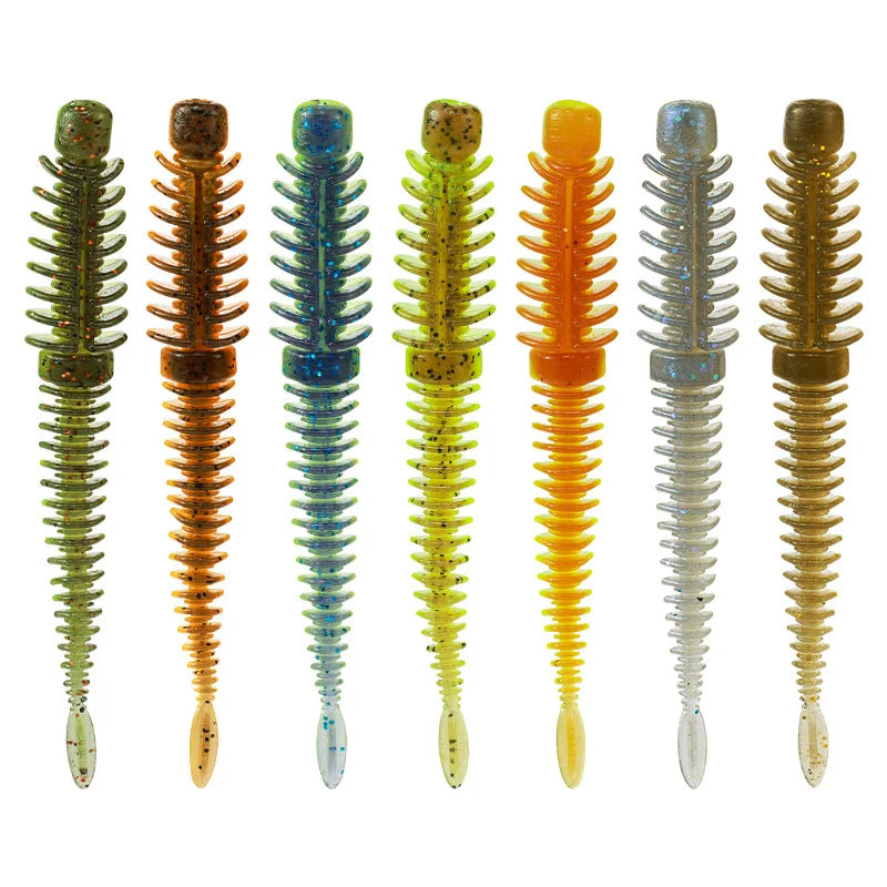 2024 New Style 10 Pieces of 7.5cm Floating Light Dancing Insects with Salty and Fishy Anti-thread Needle Tail Soft Bait