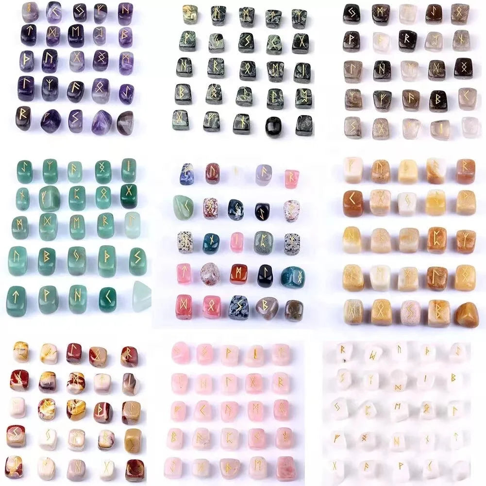 Wholesale Natural Quartz Divination Stone Gemstone Rune Stones Crystal Rune Tumbled Stones for Sale