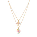 Multi-Layer Zinc Alloy Enameled Necklace for Girls Cute Cartoon Link Chain With Gold Plating Set Jewelry