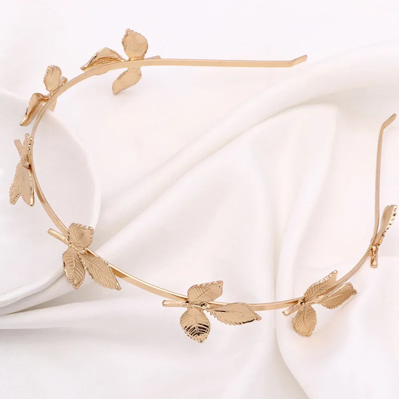 Metal Leaf Headband Gold Plated Women's Hair Accessories Hawaiian Tropical Hair Accessories