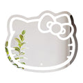 Rongchang LED Light Touch Switch Bathroom Mirror Irregular Decorative Mirrors Wall Mounted Hello Pink Cat Shape Kitty Led Mirror