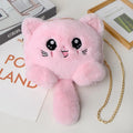 Cute Cat Plush Fashion Spring Autumn Winter New Design Women's Messenger Bag Cartoon Girls Chain Bag