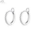 Most Popular Products Exquisite Handmade Fine Jewelry 18K Solid White Gold Real Natural Diamond Round Shape Hoop Earring Jewelry