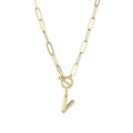 Fatingna Stainless Steel Gold Plated Initial Letter M Necklace Personalize Name Necklace for Women and Girls From A-Z