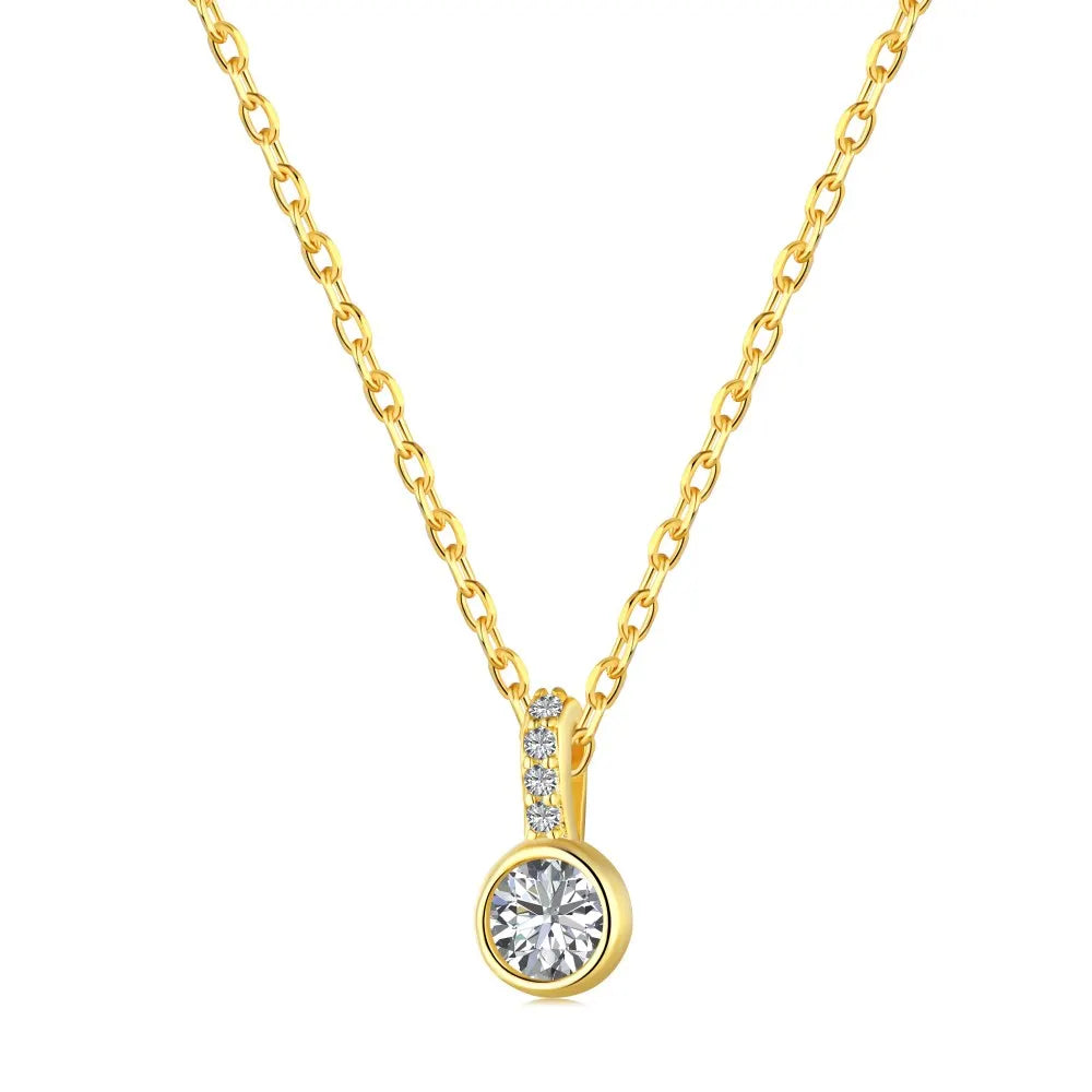 S925 Sterling Silver Necklace With Diamond Pendant Small and Minimal Square Diamond Chain for Necklaces With Names