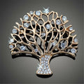 Fashion Vintage Tree of Life Brooch Pin Party Wear Crystal Rhinestones Tropical Brooch Pin Jewelry
