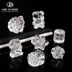 JD GEMS Wholesale Natural Rock Quartz Animal Shape Beads Multi-Choice Crystal Carved Pendant and Earring Beadsfor Jewelry Making