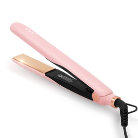 Professional Electric 2-in-1 Pink Nano Titanium Flat Iron Hair Straightener Dual-Use LED Display Household Hotel RV Private