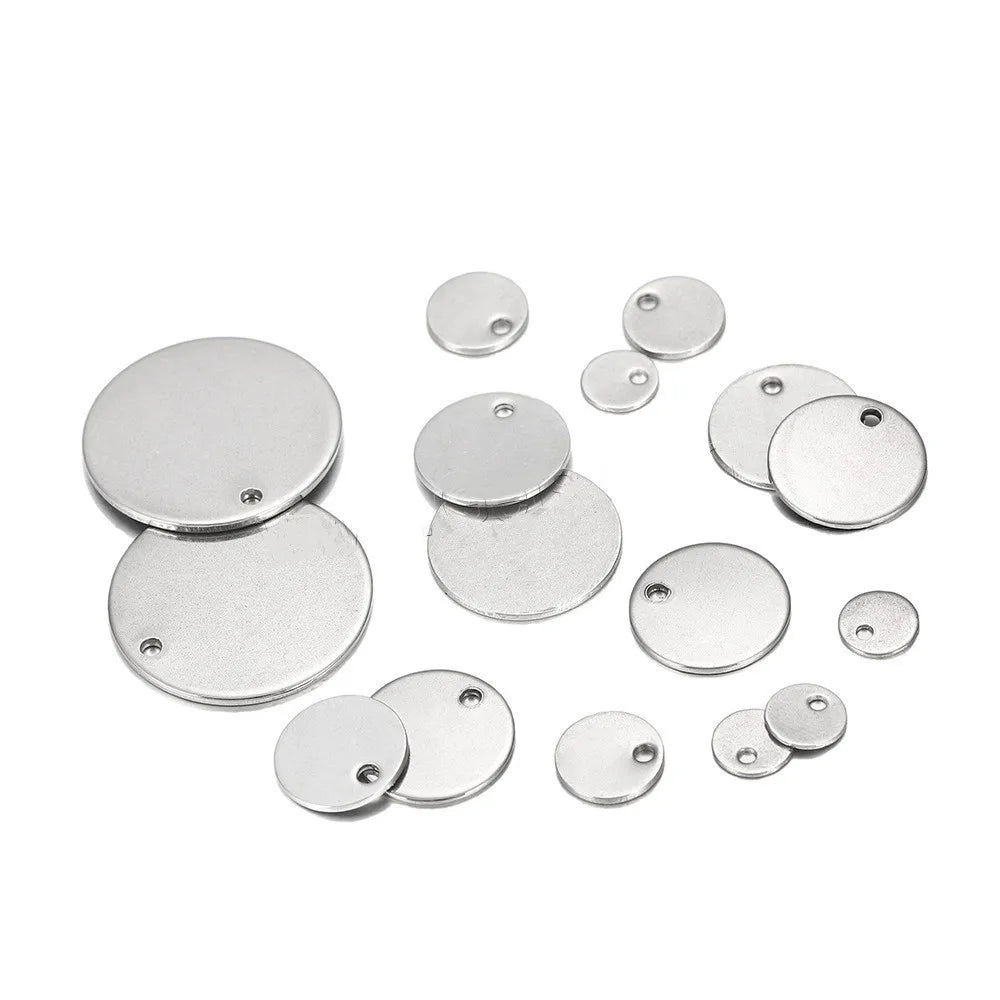 Blank 10mm 20mm DIY Accessories Multiple Specifications Stainless Steel Disc Jewelry Charm Titanium Steel Log Tag Pendant