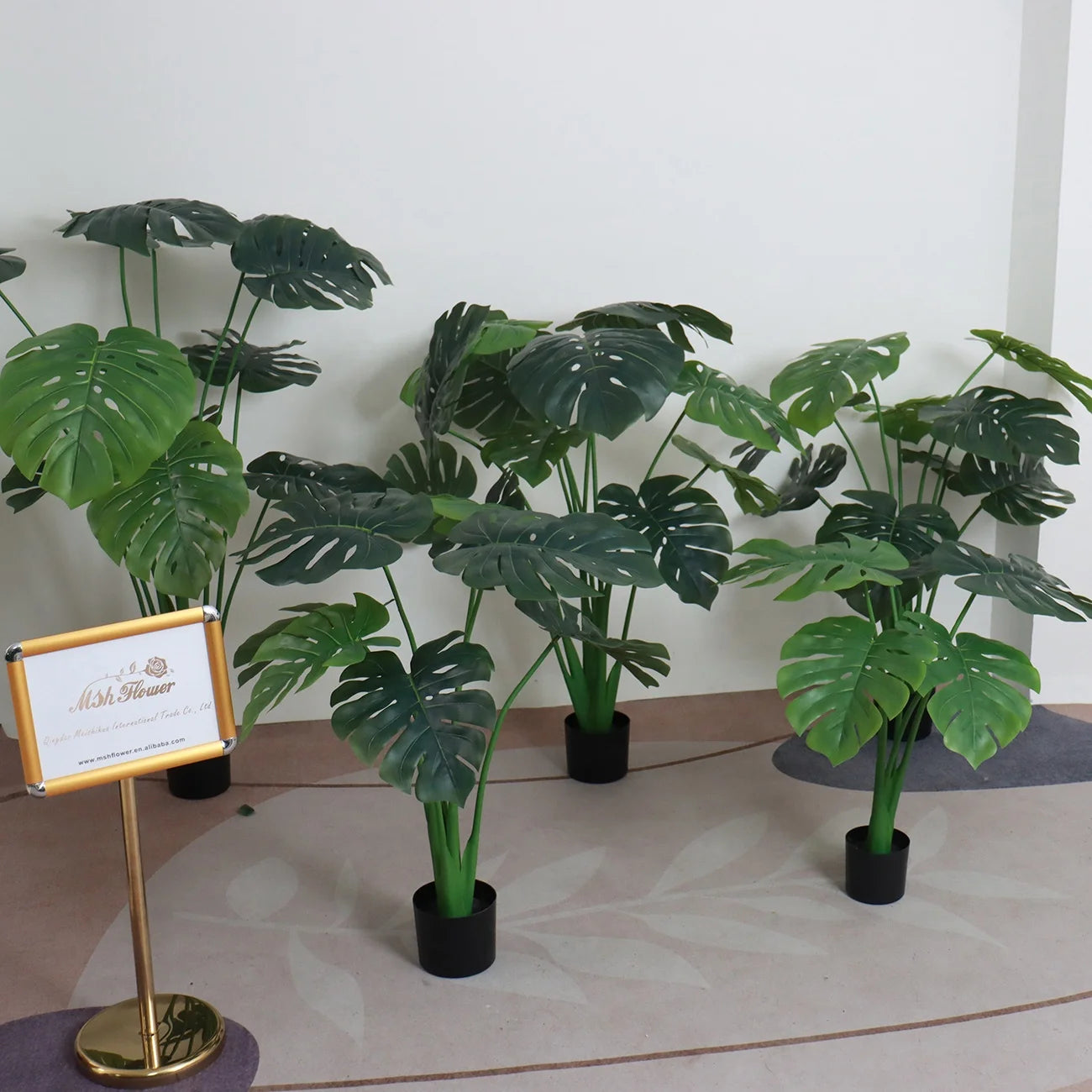 D56 Artificial Monstera Plant Bonsai Tree With Potted Artificial Turtle Tree Greenery for Home Shop Events Decor