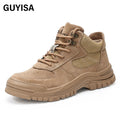 GUYISA Customized European Standard Steel Toe Cap and Steel Sole Anti Smashing and Puncture All Season Men's Safety Shoes