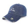 High Quality 5-Panel Sporty Distressed Dad Hat Adjustable Vintage Washed Denim Baseball Cap Common