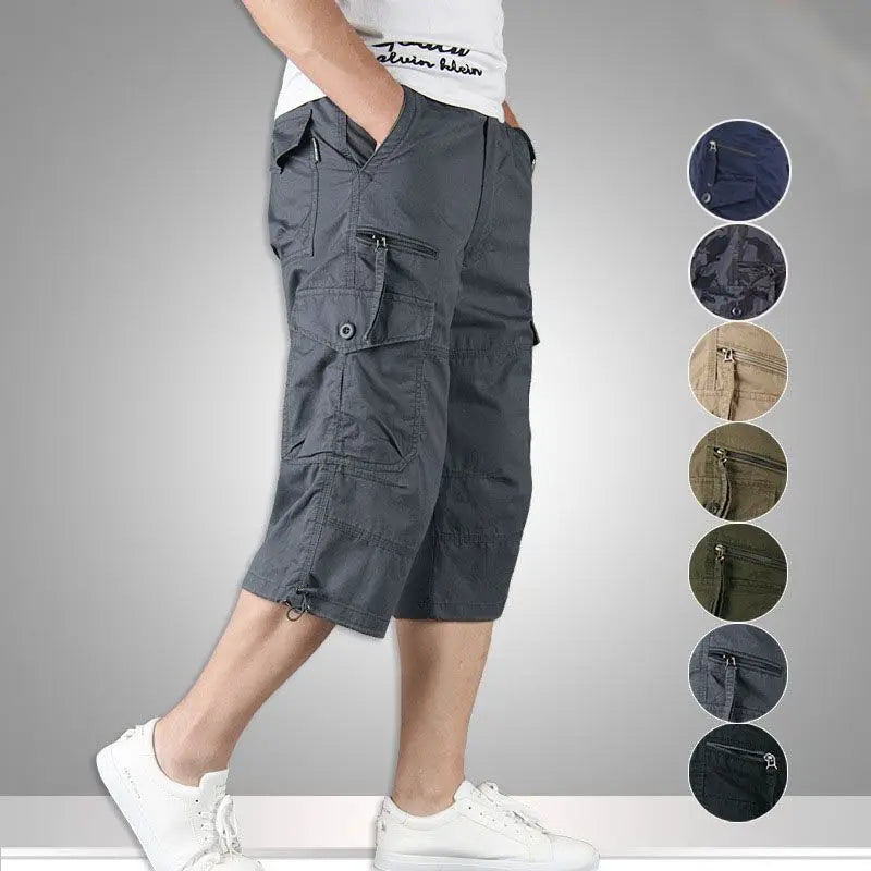 New 2024 Trend Outdoor Streetwear Multi Pockets Pants Men's 100%Cotton Camouflage Cargo Shorts
