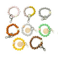 2022 New Sezzle Eco-Friendly Durable Sports Rubber Alloy Wristlet Balls Beaded Bracelet Keychain