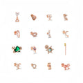 Trendy Stainless Steel Ear Bone Stud Wholesale Zircon Small Stud Women's Rose Gold Plated Jewelry Earrings