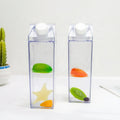 Custom BPA-free 500ml 1000ml square Creative Plastic Transparent clear Milk Carton Water Bottle with Lid