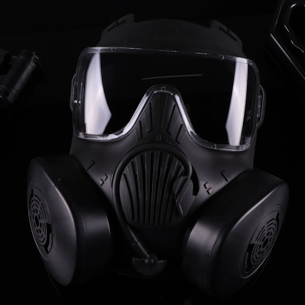Zlangsports TPE Comfortable Fit Sports Air Filtration Double Fans Full Face Gas Facemask with 2 Fans