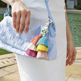 Hot Sale 3 Layer Bohemian Design Cotton Ombre Tassel Hanging Tassel for Bag Decoration Handbag Keychain Charm Accessories