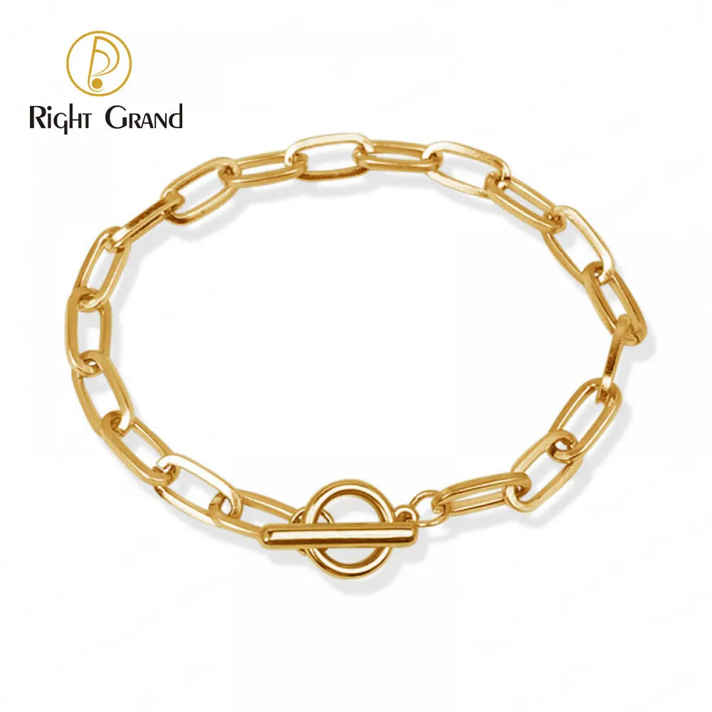 Personality Geometric OT Buckle Bracelet Trend Street Shooting Rectangular Thick Chain Bracelet