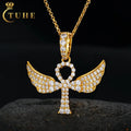 Factory Price 925 Silver Pass Diamond Test Custom Jewelry Hip Hop Style Vvs Moissanite Wing Cross Pendant