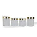2oz 3oz 4oz 5oz 8oz Beauty Cosmetic Body Scrub White Jar with Shiny Gold Lid