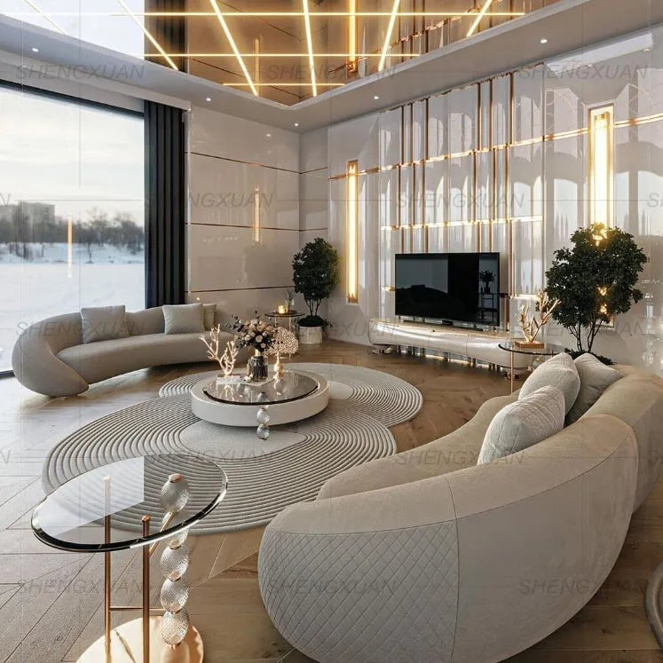 Luxury Design European Style Quality Velvet Fabric Designer Sofa Set Living Room Furniture Genuine Real Leather Sofa Chair
