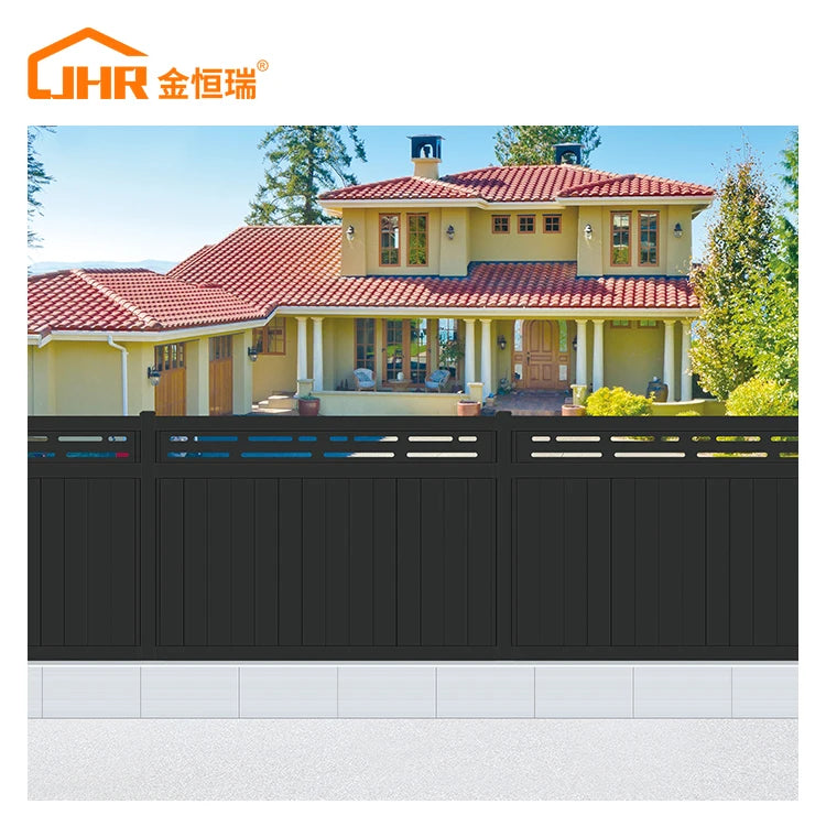 JHR Backyard Boundary Privacy Fence Aluminum Slat Fence Light DIY WPC Fence Panels