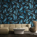 Wood oak background wallpaper 3D gold metal checkered mural