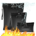 BSCI Custom Luxury Fireproof Document Bag Waterproof Money Organizer Pouch with Zipper Closure Fire Water Resistant Storage