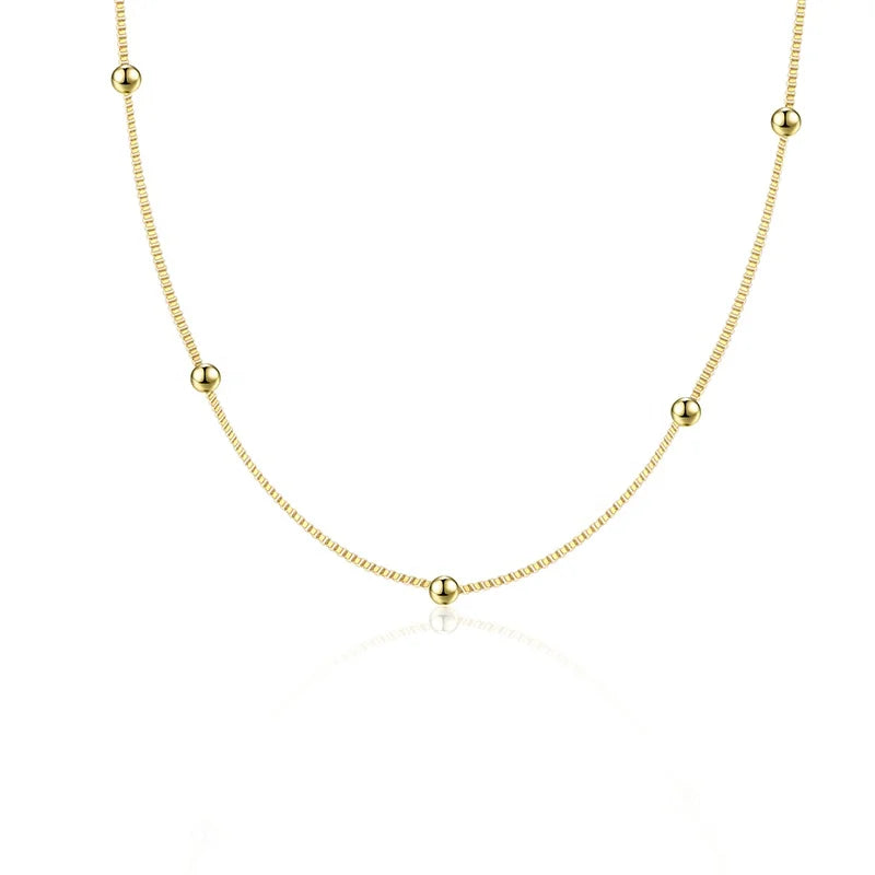 Womens Minimalist Trendy Jewelry 316l Stainless Steel 18K Gold Plated Base Chain Necklaces