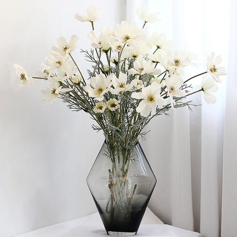Creative Transparent Tabletop Vase Unique Art Deco Design Stained Glass for Dried Flower Arrangements Home Decor Unique Accent MegaBDM
