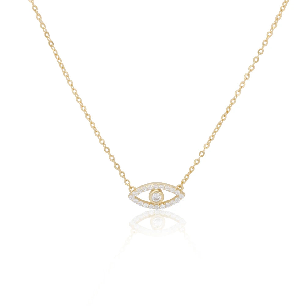 Fine Joyerias De Plata Kolye 925 Silver Blue Zircon Evil Eye Pendant Necklace Custom Anime Jewelry Supplier