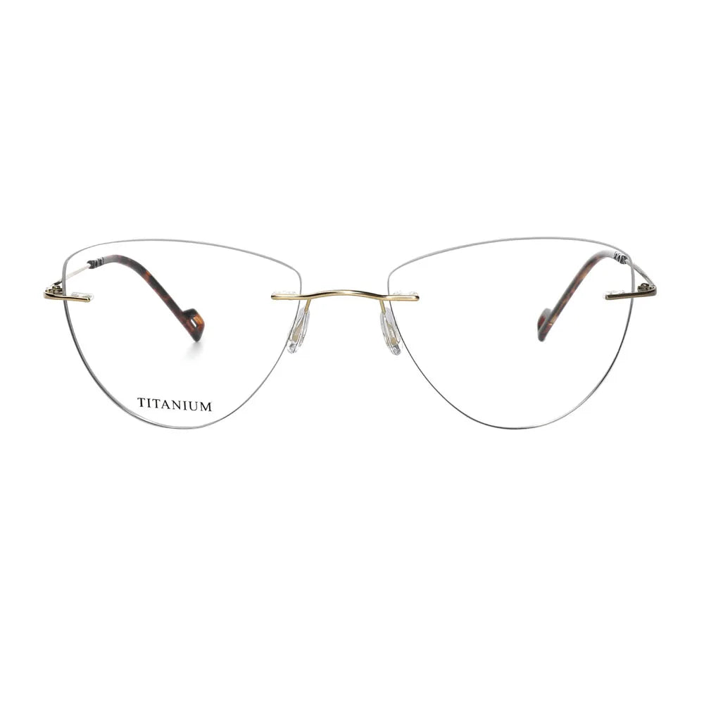 FEROCE Prescription Glasses for Women Optical Rimless Pure Titanium Frames