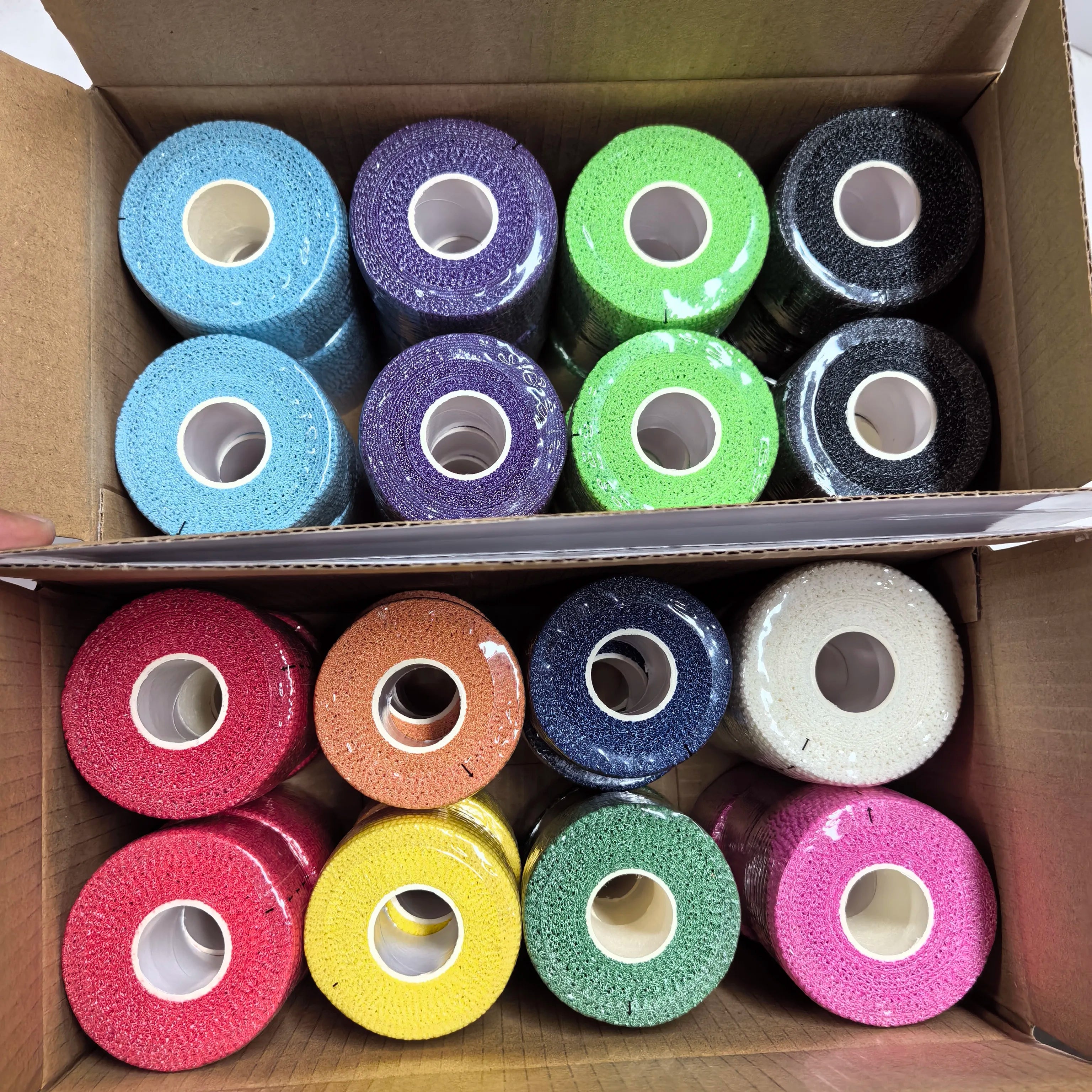 Easy Tear 1.5 Inch Width Cotton Elastic Adhesive Bandage Sports Thumb Tape for Weightlifting Climbing Fitness Wrap 4.5m Length