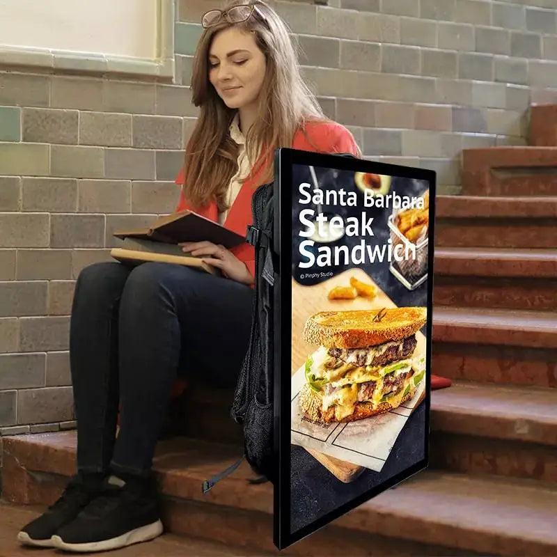 21.5-inch LCD Portable Backpack High Brightness Outdoor Advertising Display Walking Advertising Backpack LED Walking Billboard