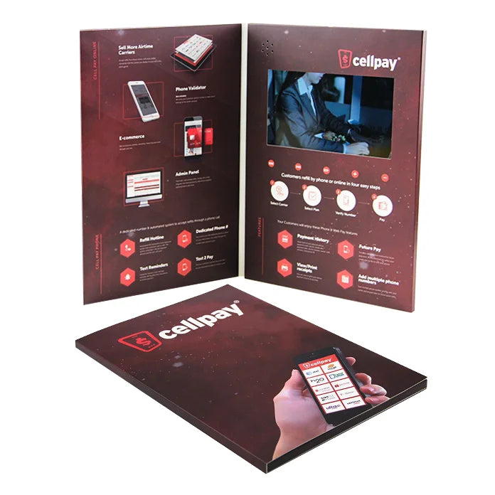 Hot Sale Thank You Business Envelope Name Card Invitation Magnetic for Business Gifts Lcd Screen Greeting Video Catalogue