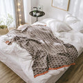 Wholesale 100% Combed Cotton Stripe for the Offices Knee Blanket   Knitted Throw Blanket Yls