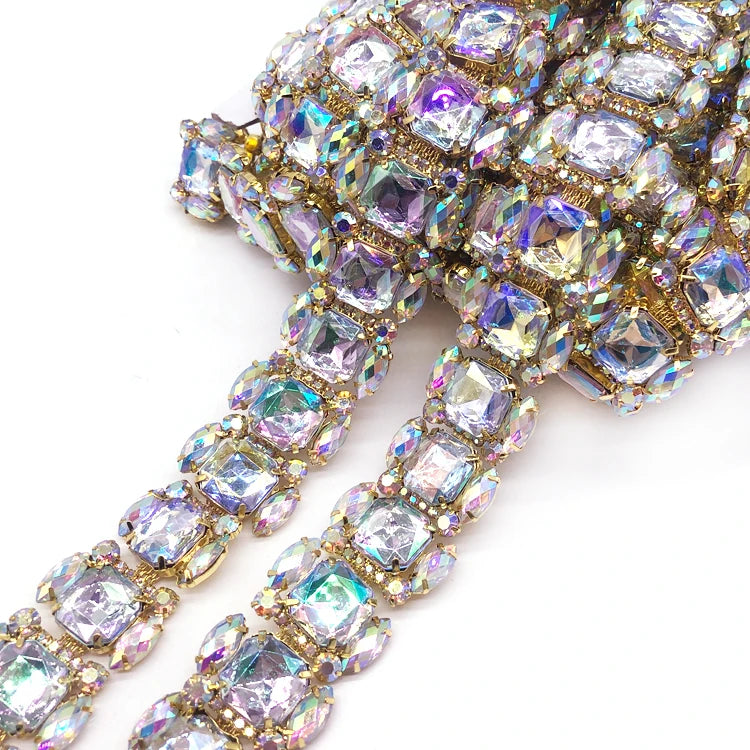 Popular Styles Crystal Accessories Sewing on Decorative Rhinestone Trimming for Women Dress Craft