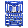 Professional 37Pcs Car Tools Box Set Mechanics 1/2"Dr Socket Box 72T Wrench Tool Kit
