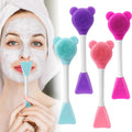 Double Head Facial Mask Brush Silicone Applicator Spoon Spatula Stirring Stick Plastic Handle Women Face Cleansing Home Makeup