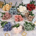 Wholesale Trade Faux Roses Wedding Decoration Flower 7 Heads Silk Fabric Rose Centerpiece for Home Decoration Flower Arrangement