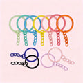 30mm Colored Paint Flat Keyring 4-Link Chain Diy Jewelry Accessories Aperture With Chain Keychain With Chain