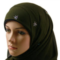 2022 Fashion Dubai Stone Plain Hijab Muslim Women  Bubble Chiffon Crepe Scarf for Muslim