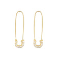 SP INS Luxury Geometric Zircon 925 Sterling Silver Safety Pin Earrings for Women