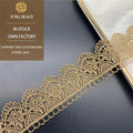 Gold Thread Water Soluble Polyester Lace Lolita Skirt Wedding Shoes Accessories Unilateral Wave Hollow-out Embroidered Golden