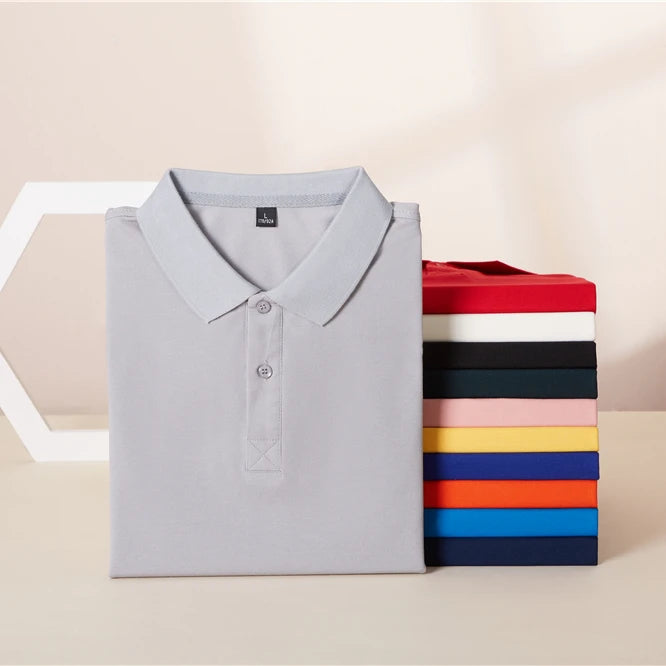 High Quality 38%cotton 10%Ice-oxygen Fiber 52%polyester 180 Gsm Solid Knitted Breathable Big Size Men's for Shirt Multicolored MegaBDM