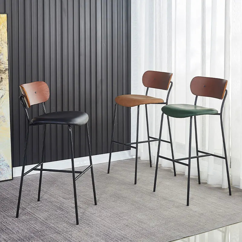 New Design Wood Metal With Cushion High Bar Home Counter Bar Restaurant Bar Stool Chair