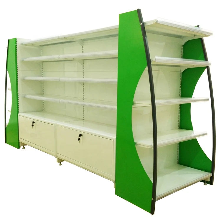 Double-Sided Metallic Light Duty Retail Wholesale Store Gondola Shelving Rack Supermarket Display Shelf
